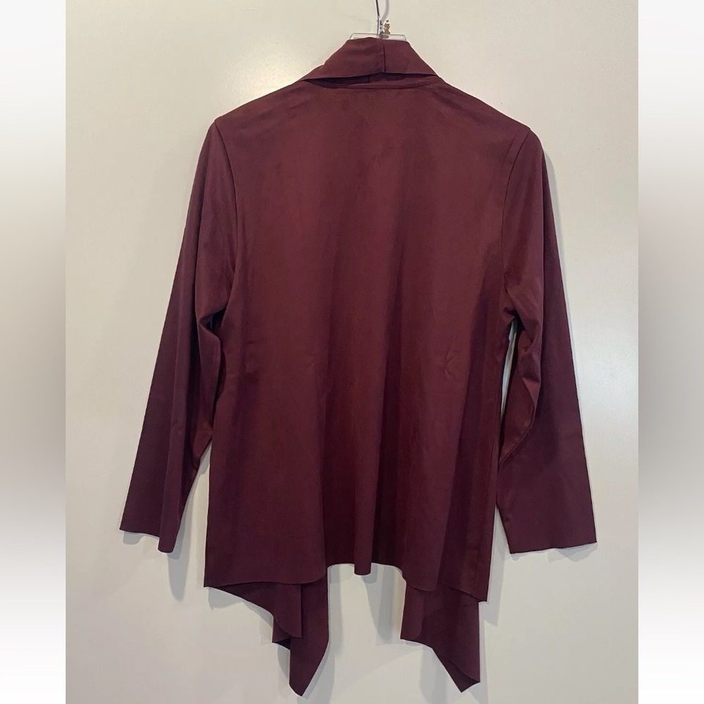 Soft Surroundings‎ Shape Drape Burgundy Suede Jacket Purple Wine Womens PXL - Picture 3 of 5